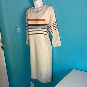 L.L. Bean Womens Size M / L Off White Pullover Cozy Sweatshirt Dress